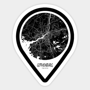 Gothenburg, Sweden City Map - Travel Pin Sticker